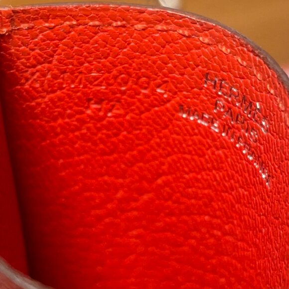 Hermes Chevre Mysore Diabolo Card Holder Case Rouge Tomate - Picture 4 of 6